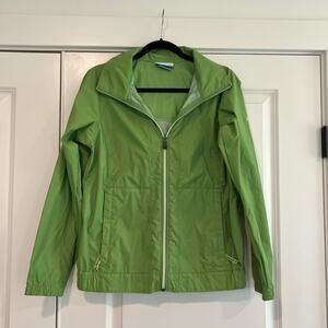 Columbia Women's Hooded Windbreaker‎ Rain Jacket Green Size M